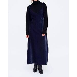 NEW COMPANIA FANTASTICA tie shoulder maxi dress in navy